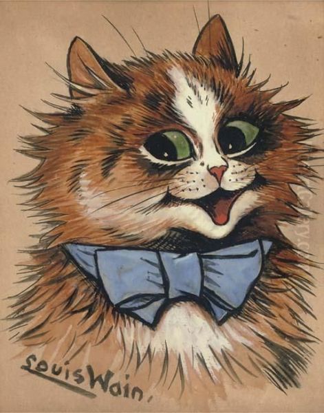Smiling Cat With Blue Bow Tie - view 1