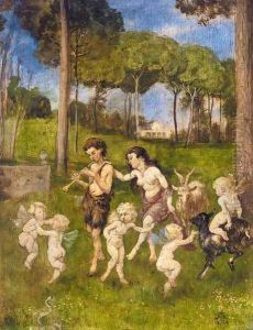 Kinder und Puttenreigen by Hans Thoma