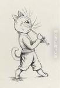 The Trumpeting Cat by Louis Wain