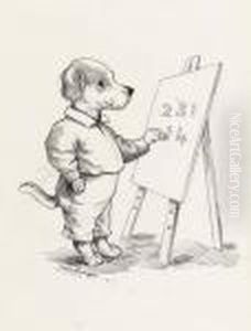 Dog Mathematician by Louis Wain