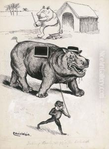 Taking The Bawling Hippo To School by Louis Wain