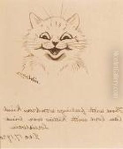 Those With Feelings Wondrous Kind Can Love With Kitties Ever Blind by Louis Wain