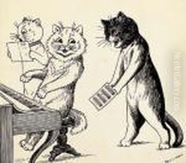 Three Cats At The Piano - view 1