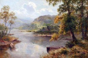 Lakeland Scene With Anglers On Riverbank
