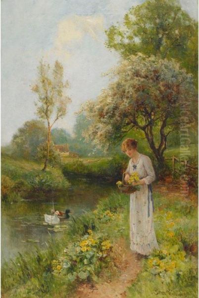 Lady Feeding Ducks; Lady In A Garden - view 1