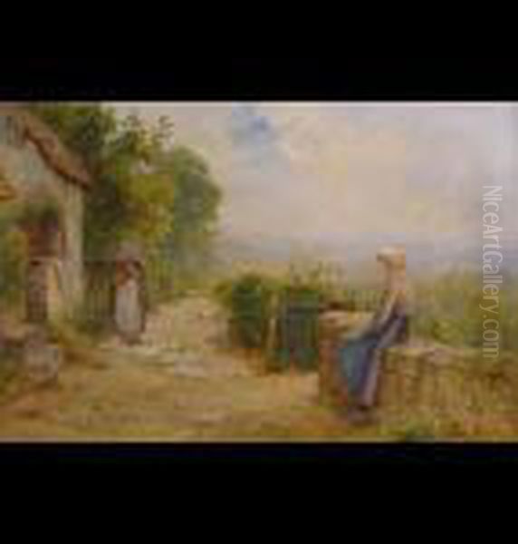 Figures On A Hill Top Path - view 1