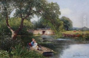 Sunny Afternoon - Mother And Child Recliningin A Punt