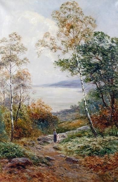 A Mother And Child On A Coastal Path - view 1