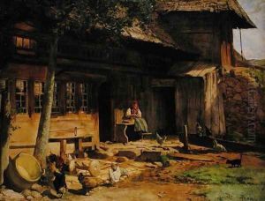 The Parental Home in Bernau, 1866 by Hans Thoma