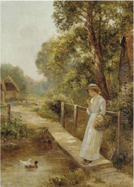 The Flower Basket; Sewing In The Garden - view 1