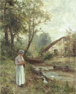 Feeding The Geese by Ernst Walbourn