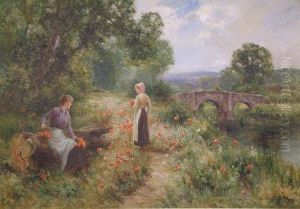 'gathering Poppies' Signed 24 X 36in by Ernst Walbourn
