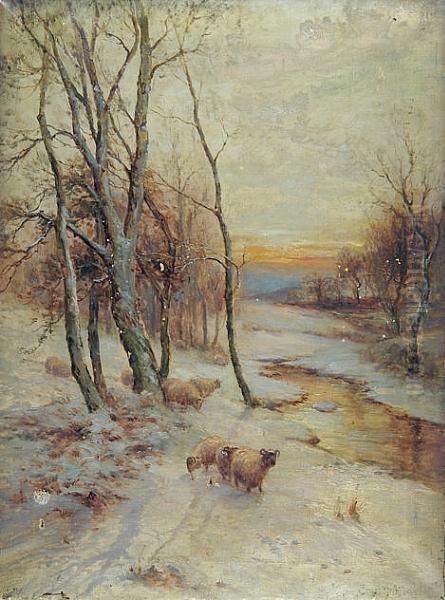 Sheep In A Snow-covered Landscape - view 1