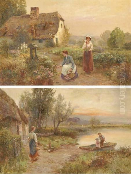 Home Before Dark; And Flower Pickers In A Cottage Garden - view 1