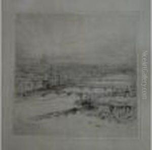 An Aerial View Of London And The Thames by William Walcot