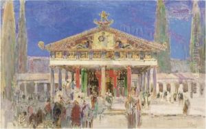 At The Archaic Temple Of Apollo At Thermos by William Walcot