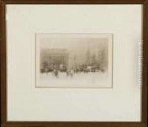 "the Central Station, Newcastle On Tyne" - Etching by William Walcot