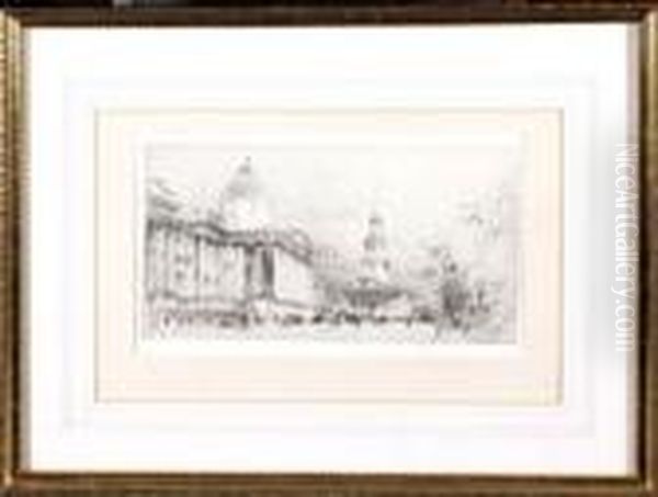 "the National Gallery, London" - Drypoint - view 1