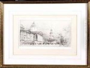 "the National Gallery, London" - Drypoint by William Walcot