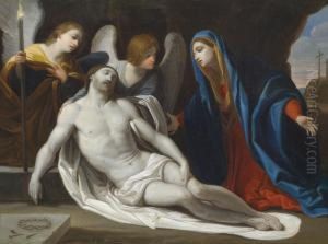 Mary With The Dead Body Of Christ by Ferdinand Georg Waldmuller