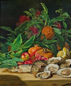 Stillleben Mit Austern, Fischen Und Sudfruchten