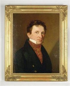 Portrait Eines Herren In Schwarzem Rock Mithalstuch Und Einer Anstecknadel