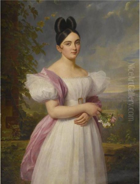 Portrait Of A Young Woman In A Landscape - view 1