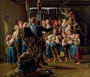 Der Guckkastenmann by Ferdinand Georg Waldmuller