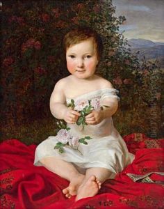 Ritratto Di Bambina Della Contessa Leopoldine Grafin Batthyany - Strattmann by Ferdinand Georg Waldmuller
