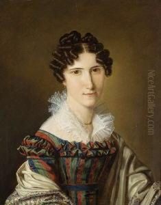 Bildnis Einer Dame (freifrau Von
 Circo?). by Ferdinand Georg Waldmuller