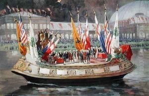 The Declaration of Indepedence Barge at the Worlds Columbian Exposition in Chicago 1893 by Thure de Thulstrup
