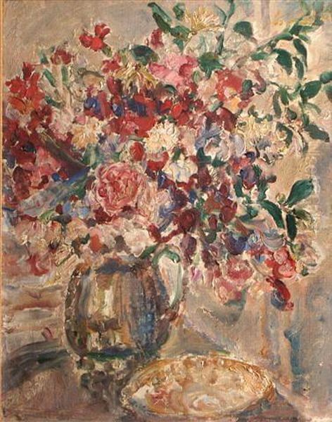 Still Life Of Mixed Flowers In A Jug - view 1