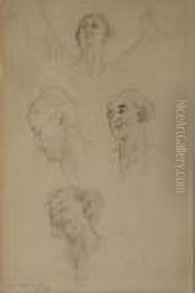 Study Of Four Female Heads - view 1