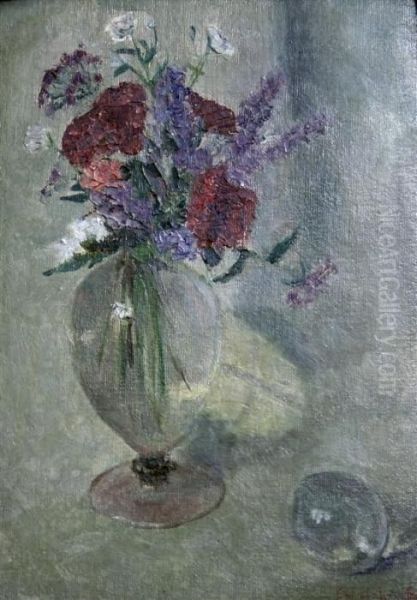 Still Life Of Flowers In A Glass Vase - view 1