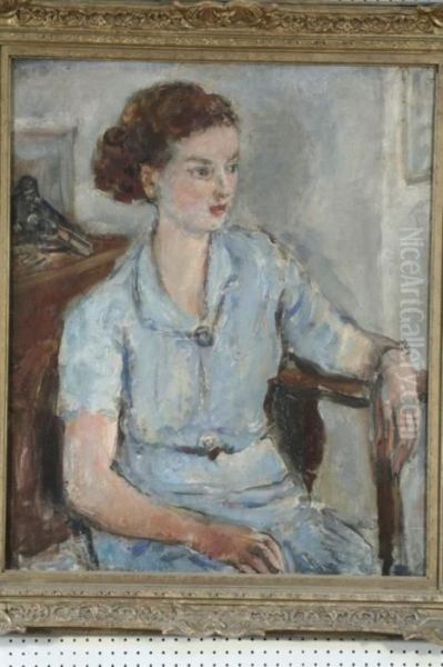 Portrait Of A Girl In A Blue Dress - view 1
