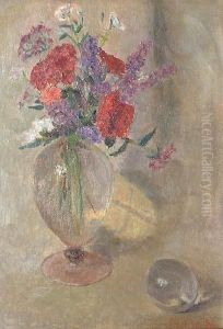 Still Life With Flowers In A Glass Vase by Ethel, Dame Walker