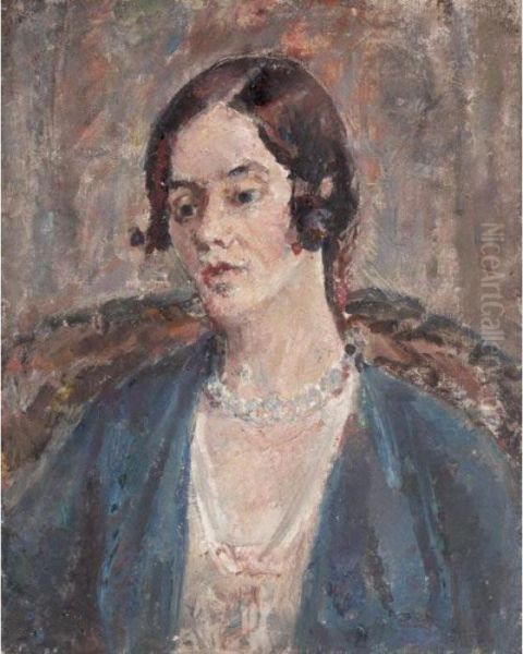 Melancholic Woman In Blue - view 1
