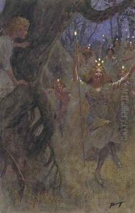 They flitted by in their new robes by Percy Tarrant