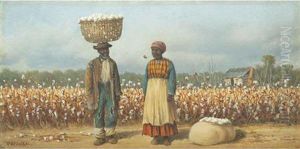 Cotton Pickers In A Field by William Aiken Walker
