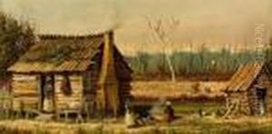 Cabin Scene by William Aiken Walker