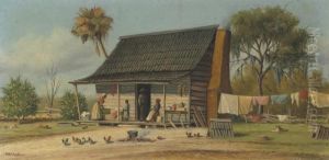 A Cabin Scene by William Aiken Walker