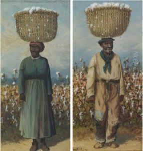 Cotton Pickers: A Pair Of Paintings by William Aiken Walker