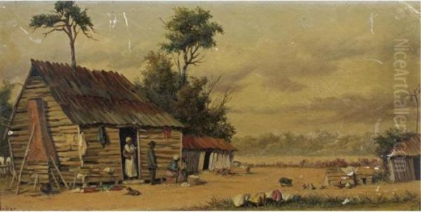 Cotton Pickers And Their Cabin - view 1
