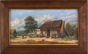Landscape With Cabin And 5 Figures