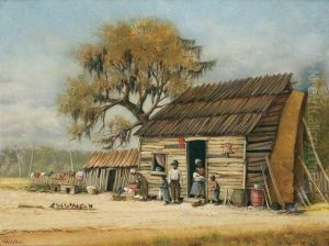 Cabin Scene With Live Oak