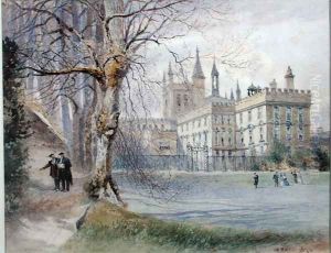 Garden Quadrangle at New College, Oxford, c.1840