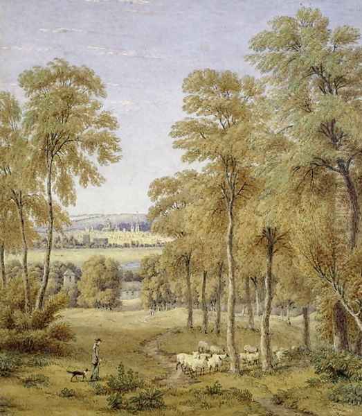 Oxford from Hinksey Ferry, 1852 - view 1