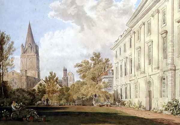 View of Christ Church Cathedral and the Garden and Fellows Building of Corpus Christi College, Oxford - view 1