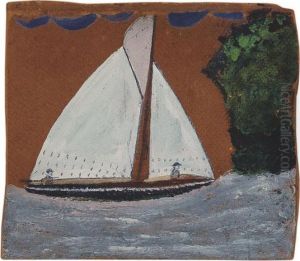 Sailboat With Brown Sky by Alfred Wallis