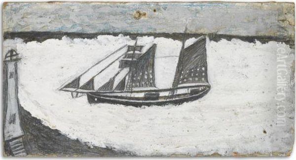 Schooner And Lighthouse - view 1